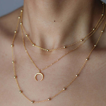 Inverted Moon Necklace in Rose Gold Vermeil Best Friend Gift
