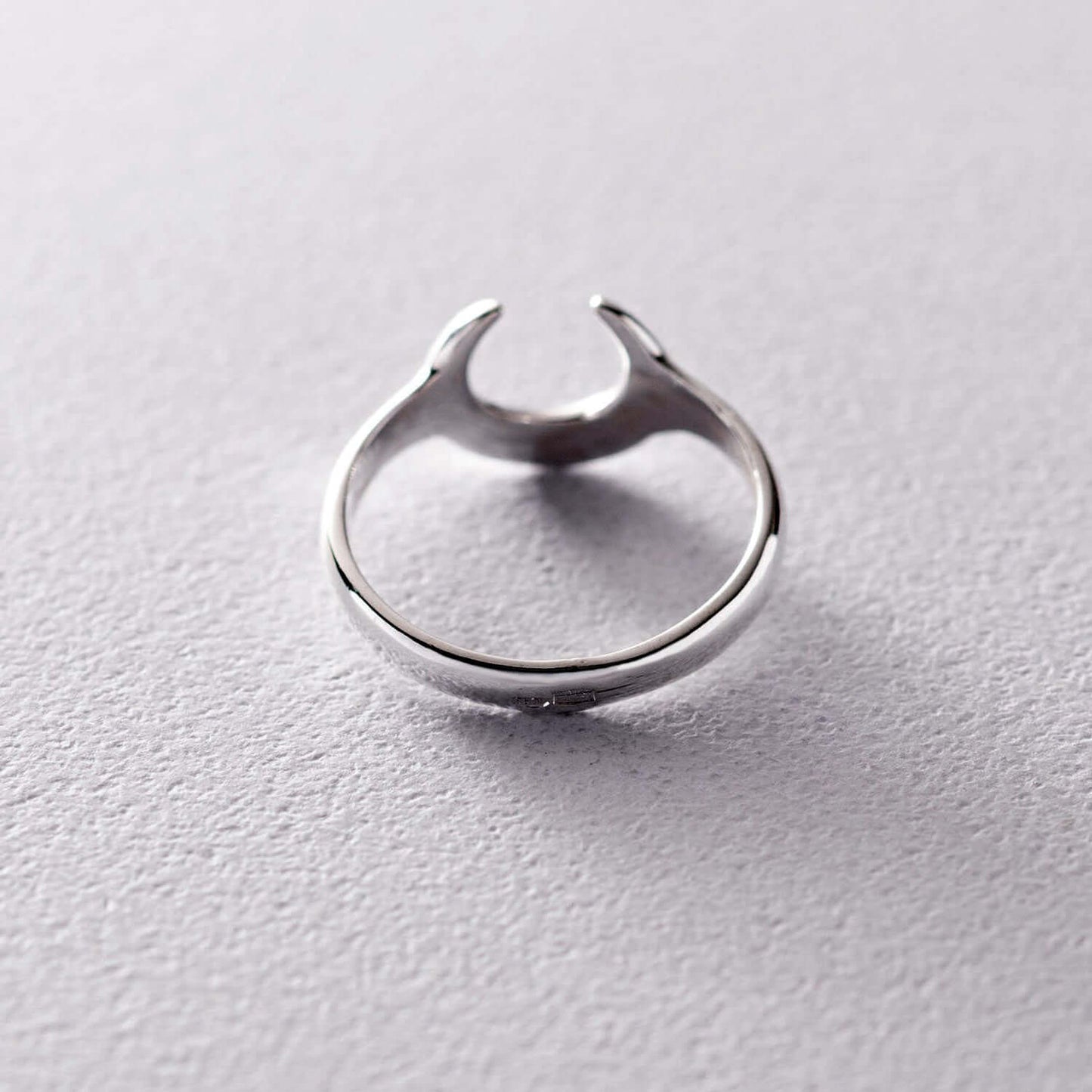 Silver Moon Ring Boho Design Dainty Knuckle Band Simple Jewelry