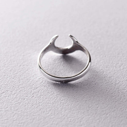 Silver Moon Ring Boho Design Dainty Knuckle Band Simple Jewelry