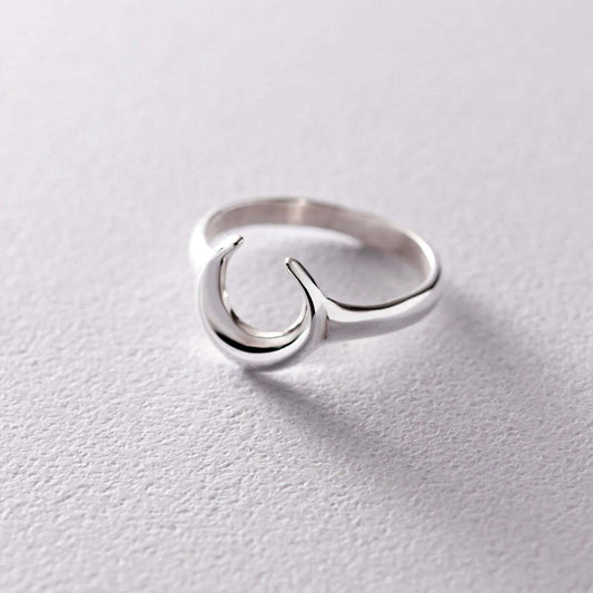 Silver Moon Ring Boho Design Dainty Knuckle Band Simple Jewelry