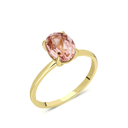 Blush Pink Oval Morganite 14k Solid Gold Ring
