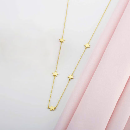 Silver Dainty Star Necklace Personalized Initial Jewelry Gift