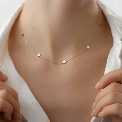 Silver Dainty Star Necklace Personalized Initial Jewelry Gift