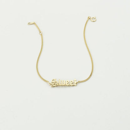 Name Bracelet with Silver Curb Chain Mother's Day Gift