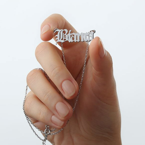 Name Necklace for Women Rose Gold Pendant with Chain