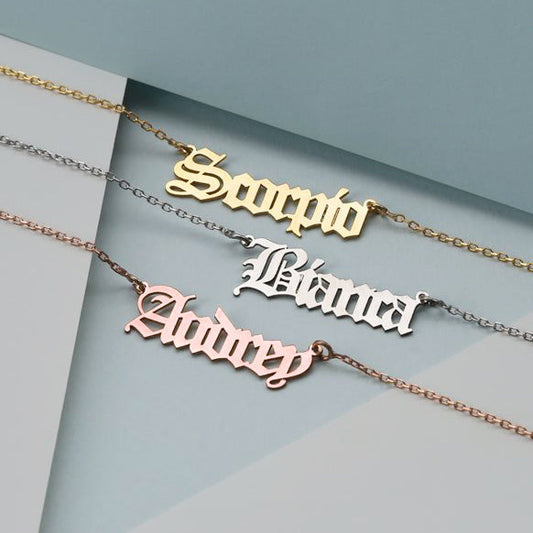 Name Choker Necklace for Women Custom Gothic Initials