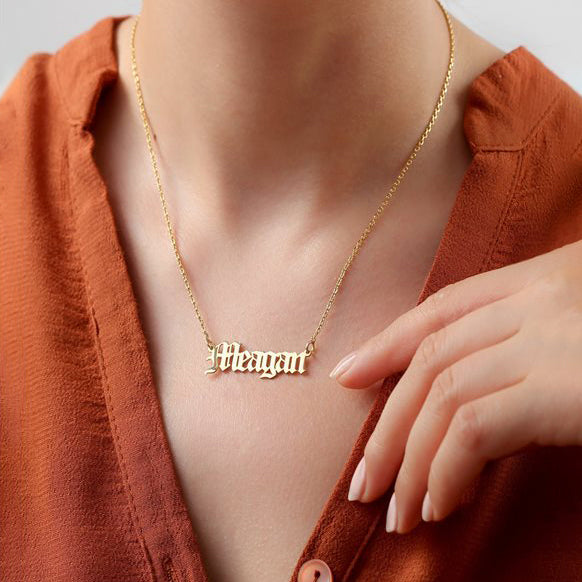 Name Choker Necklace for Women Custom Gothic Initials