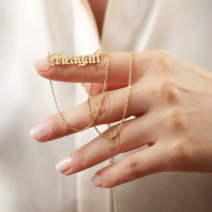 Name Choker Necklace for Women Custom Gothic Initials