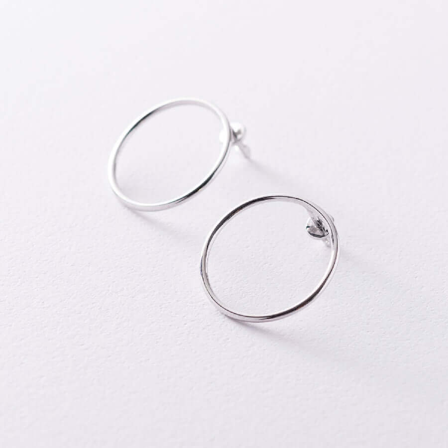 Forward Facing Hoop Earrings Solid Gold Jewelry for Women