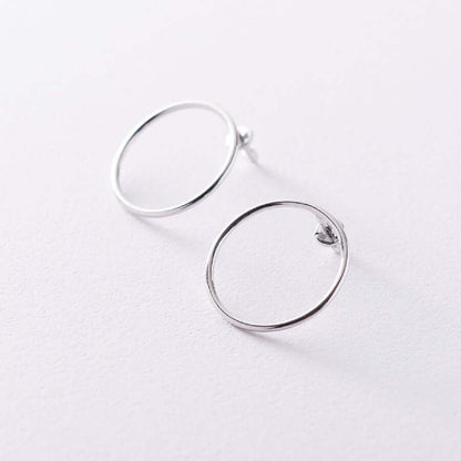 Forward Facing Hoop Earrings Solid Gold Jewelry for Women