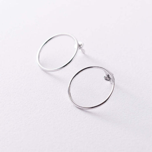 Forward Facing Hoop Earrings Solid Gold Jewelry for Women