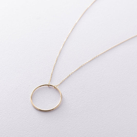 Circle Pendant Choker Necklace 14k Gold Dainty Simple Jewelry