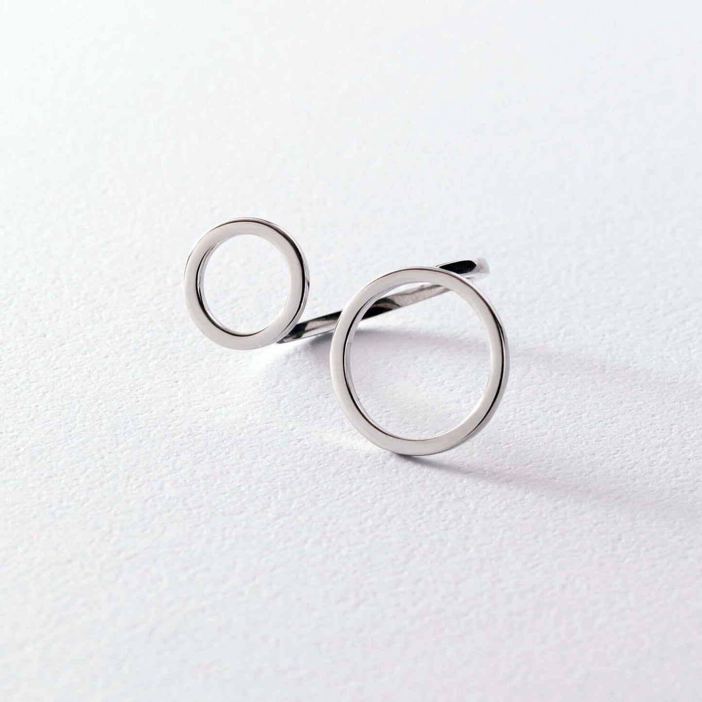 Silver Open Ring Geometric Design Women's Statement Jewelry