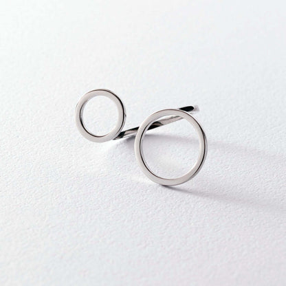 Silver Open Ring Geometric Design Women's Statement Jewelry