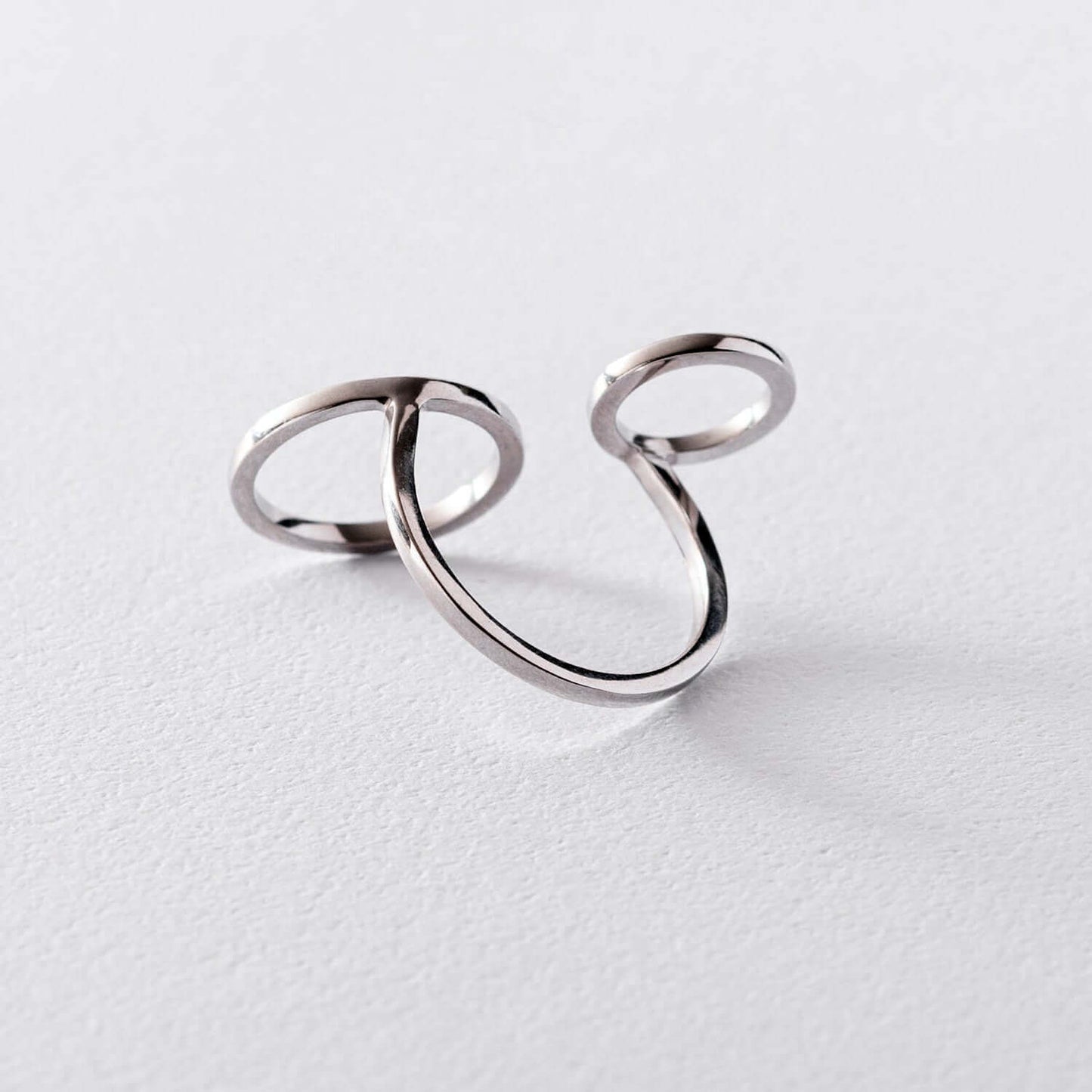 Silver Open Ring Geometric Design Women's Statement Jewelry