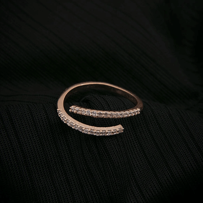 Pav¨¦ CZ Multi Row Open Ring in Solid 925 Sterling Silver