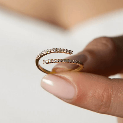 Pav¨¦ CZ Multi Row Open Ring in Solid 925 Sterling Silver