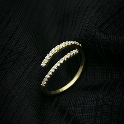 Pav¨¦ CZ Multi Row Open Ring in Solid 925 Sterling Silver