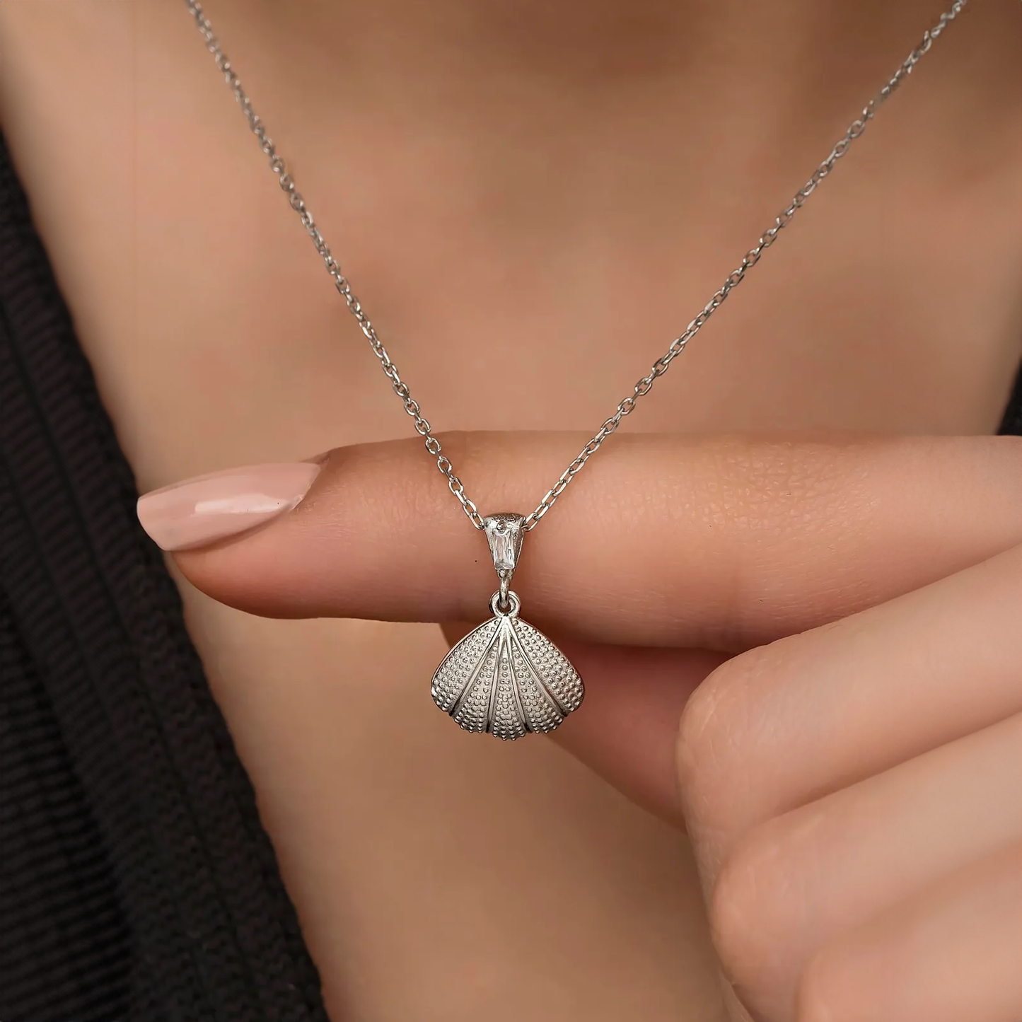 Seashell Locket Necklace with Freshwater Pearl