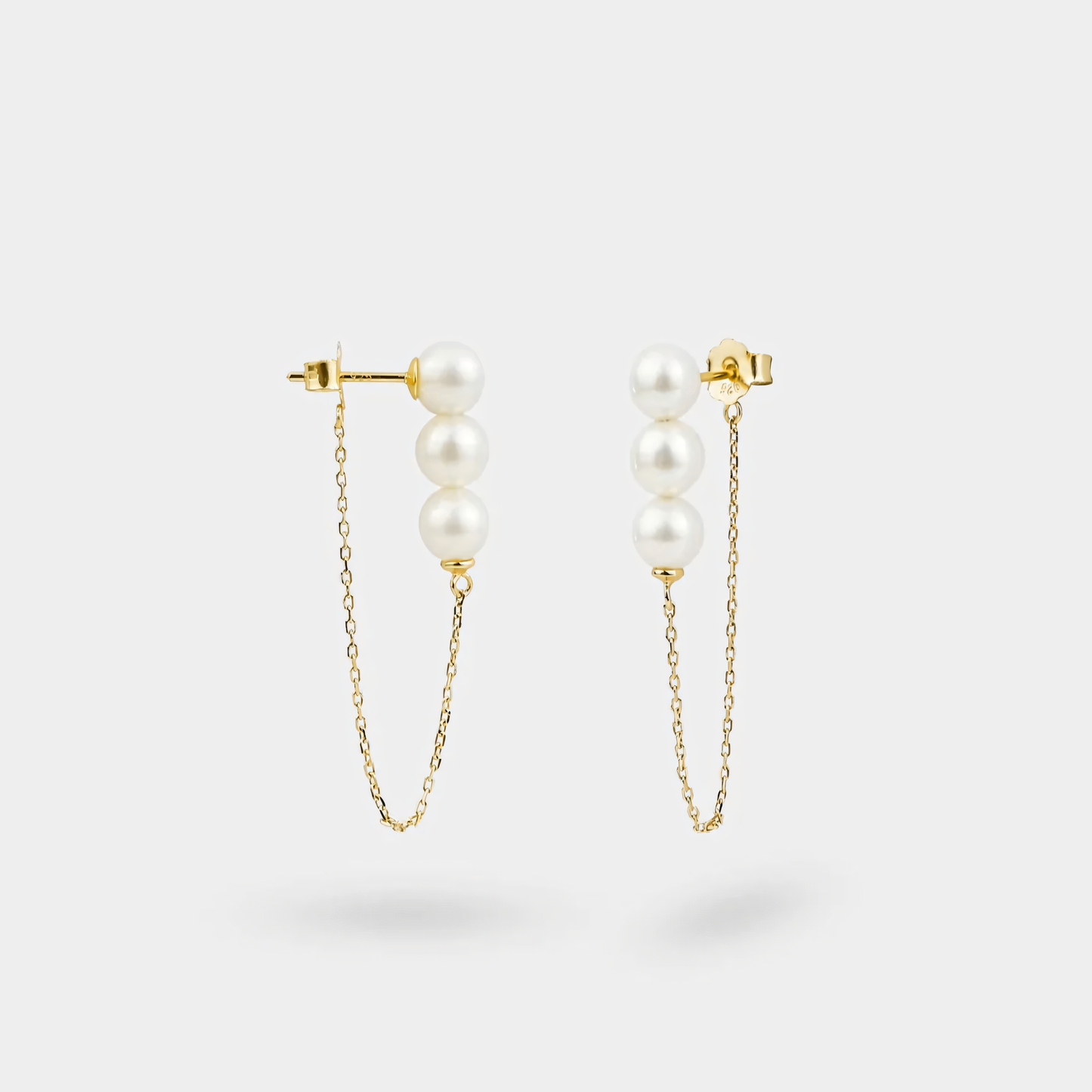 Pearl Front-To-Back Chain Earrings