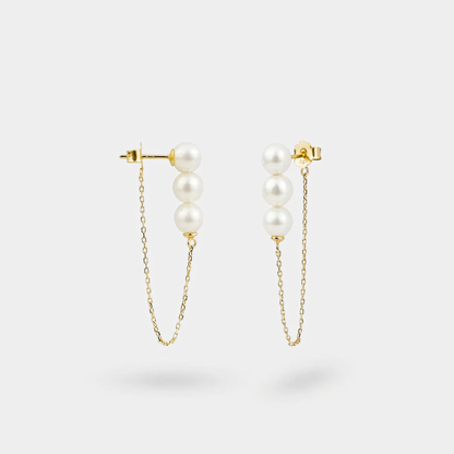 Pearl Front-To-Back Chain Earrings
