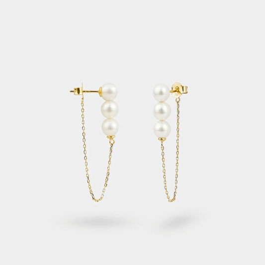 Pearl Front-To-Back Chain Earrings