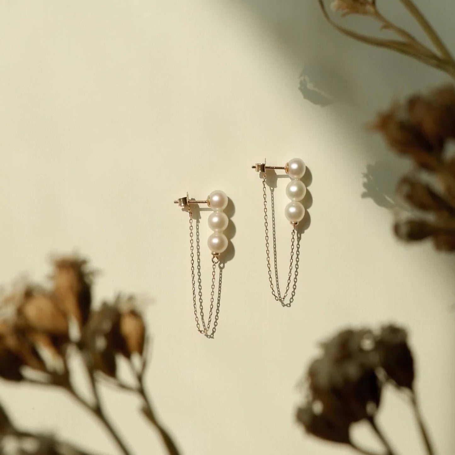 Pearl Front-To-Back Chain Earrings