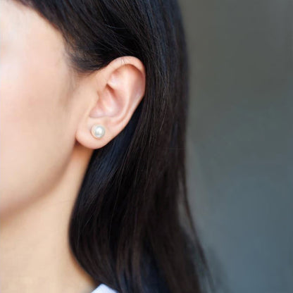 Classic Pearl Studs 925 Sterling Silver 6mm/8mm Ball Earrings