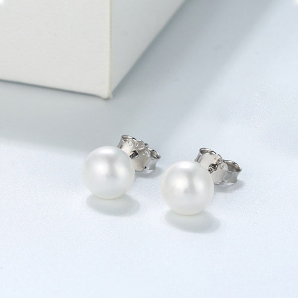 Classic Pearl Studs 925 Sterling Silver 6mm/8mm Ball Earrings