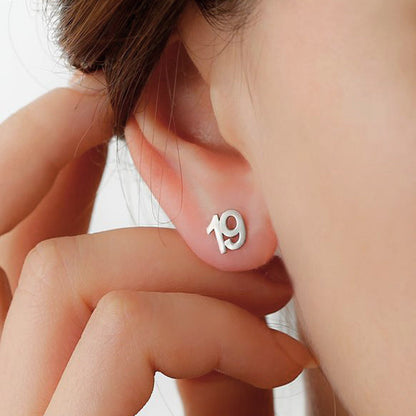Two Digits Studs Personalized Number Earrings