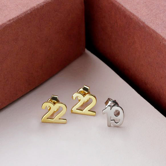 Two Digits Studs Personalized Number Earrings
