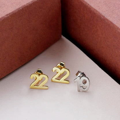 Two Digits Studs Personalized Number Earrings
