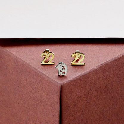 Custom Number Earrings Silver Lucky Numeral Jewelry