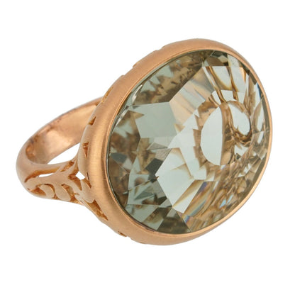 Pothtmellato 10.19 Carat Prasiolite Cocktail 18k Rose Gold Ring Sz 6 1/2
