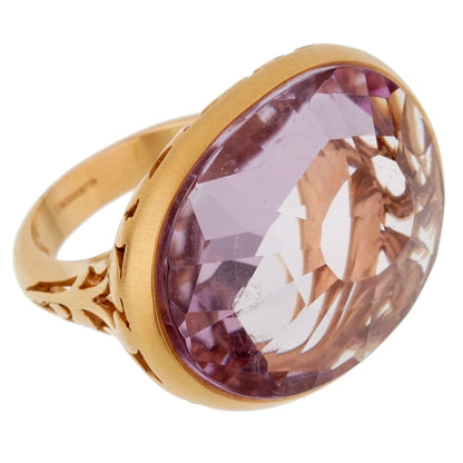 Pothtmellato 10 Carat Amethyst Cocktail Rose Gold Ring Sz 7