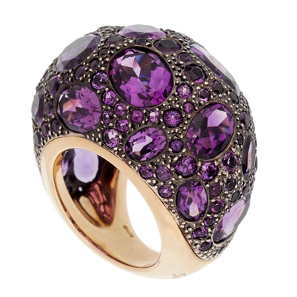 Pothtmellato 12 Carat Amethyst Cocktail Rose Gold Ring Sz 6