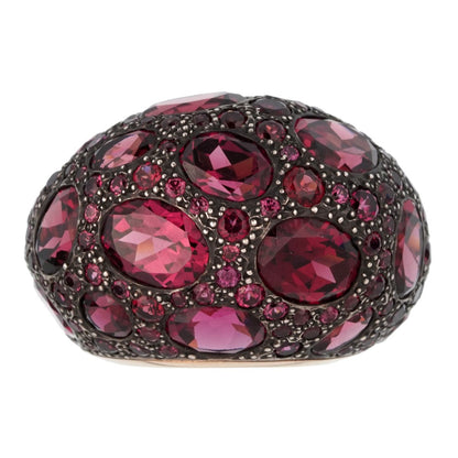 Pothtmellato 12 Carat Rhodolite Cocktail Rose Gold Ring