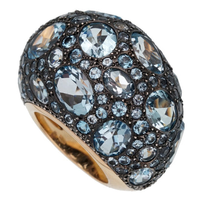 Pothtmellato 12 Carat Topaz Cocktail Rose Gold Ring Sz 5 3/4