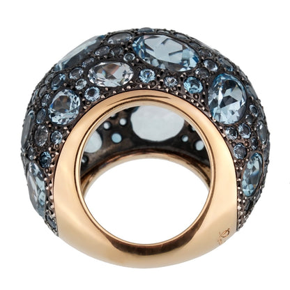 Pothtmellato 12 Carat Topaz Bombe Cocktail 18k Rose Gold Ring Sz 7