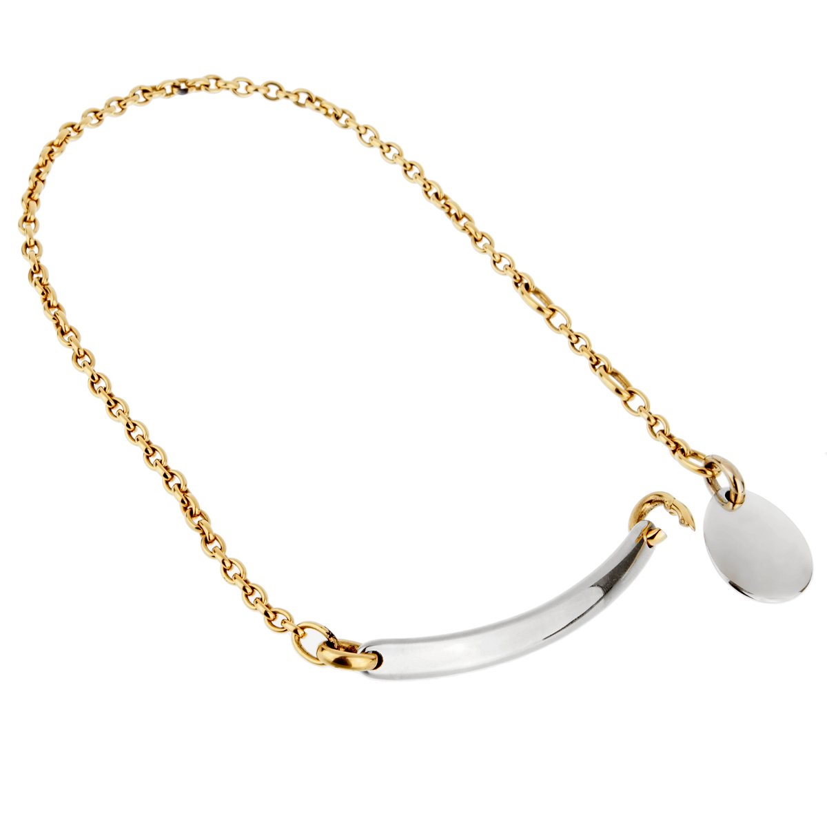 Pothtmellato 18 Karat White Yellow Gold Choker Necklace