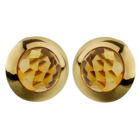 Pothtmellato 18ct Citrine 18k Yellow Gold Clip On Earrings