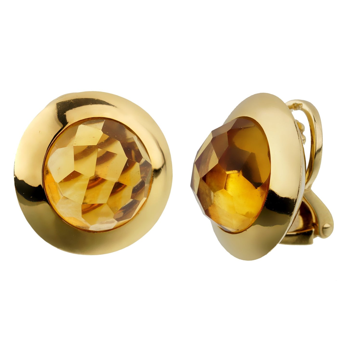 Pothtmellato 18ct Citrine 18k Yellow Gold Clip On Earrings