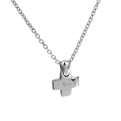 Pothtmellato 18k White Gold Diamond Cross Pendant Necklace