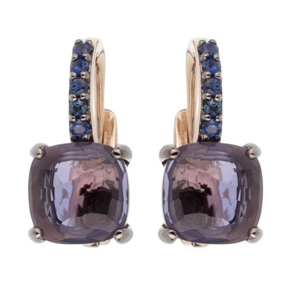 Pothtmellato 3.84 Carat Iolite Sapphire White Gold Earrings