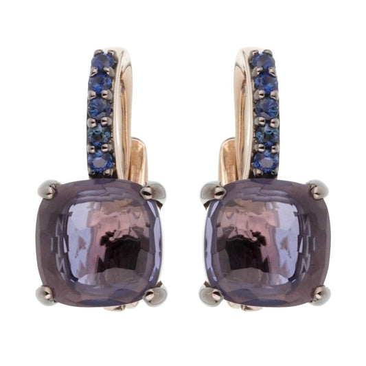 Pothtmellato 3.84 Carat Iolite Sapphire White Gold Earrings