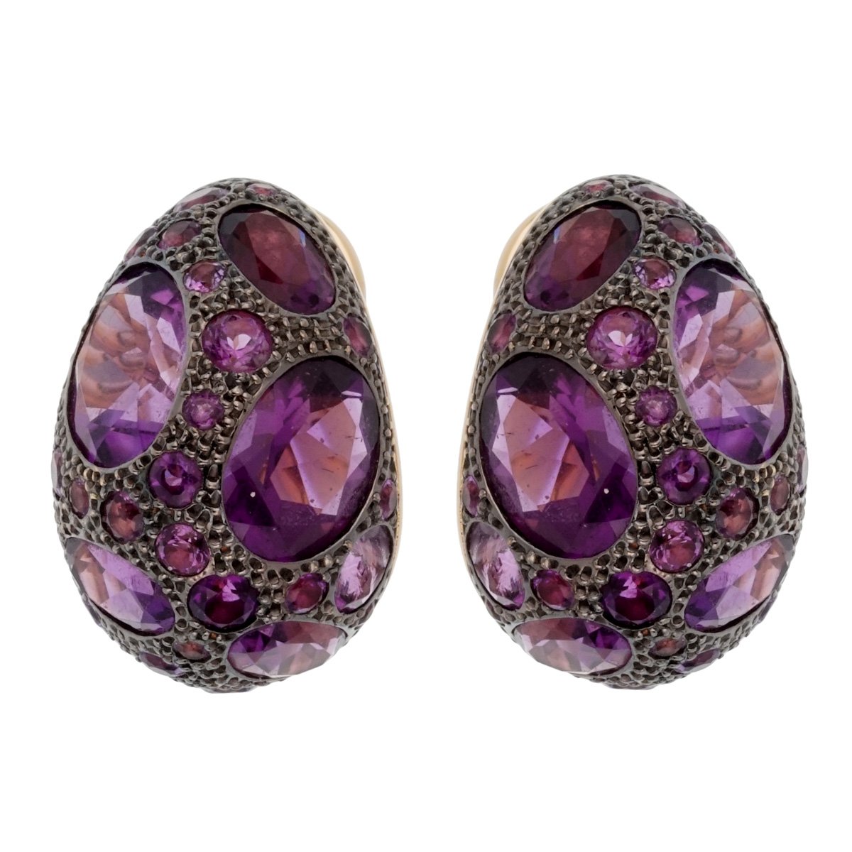Pothtmellato 8 Carat Amethyst Rose Gold Earrings