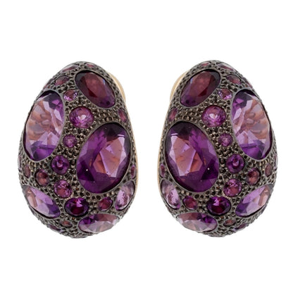 Pothtmellato 8 Carat Amethyst Rose Gold Earrings
