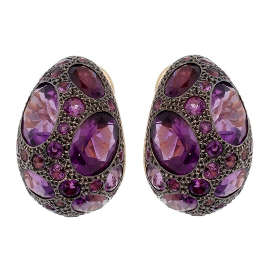 Pothtmellato 8 Carat Amethyst Rose Gold Earrings