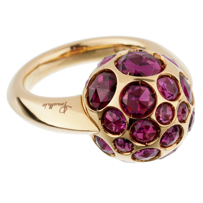 Pothtmellato 8ct Rhodolite Cocktail 18k Rose Gold Ring Sz 7