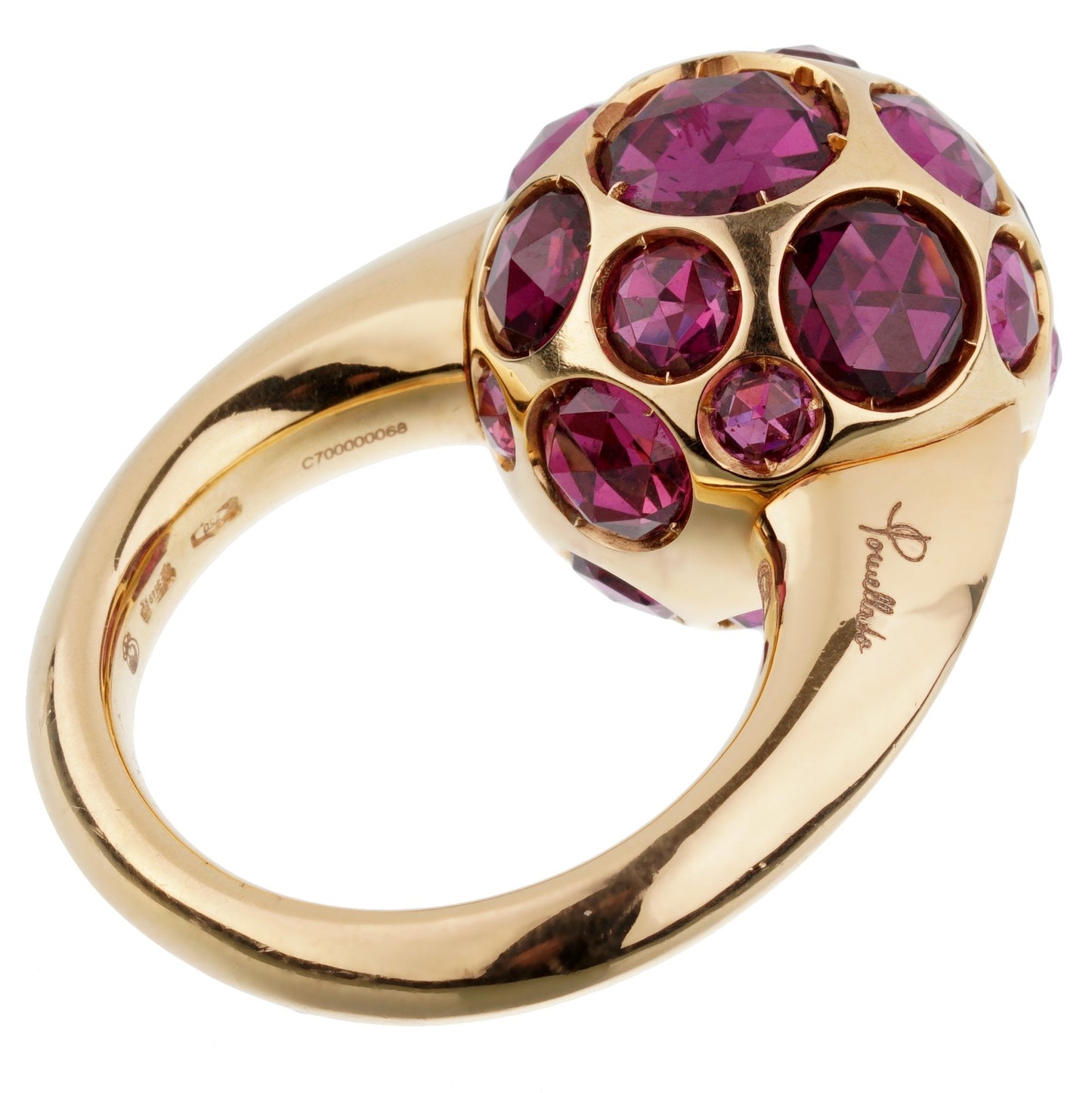 Pothtmellato 8ct Rhodolite Cocktail 18k Rose Gold Ring Sz 7